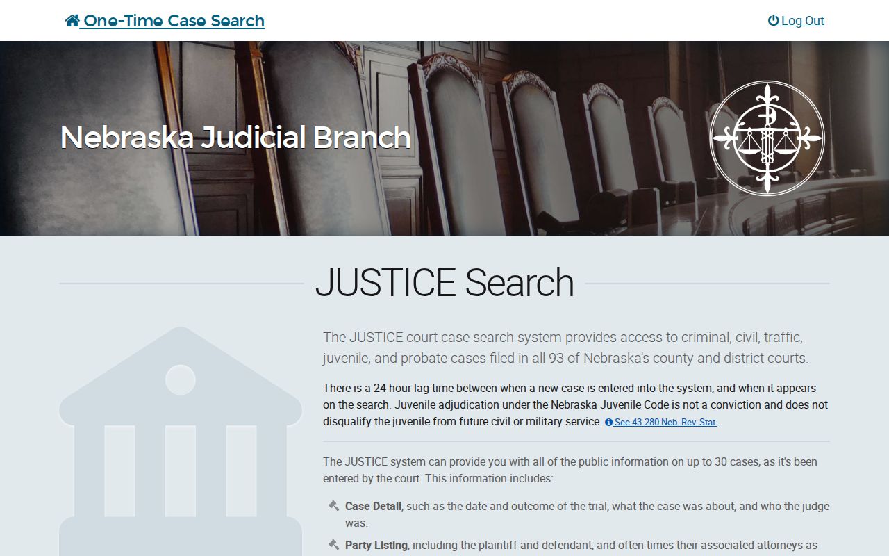 Hamilton County warrant check, blank Nebraska JUSTICE search form