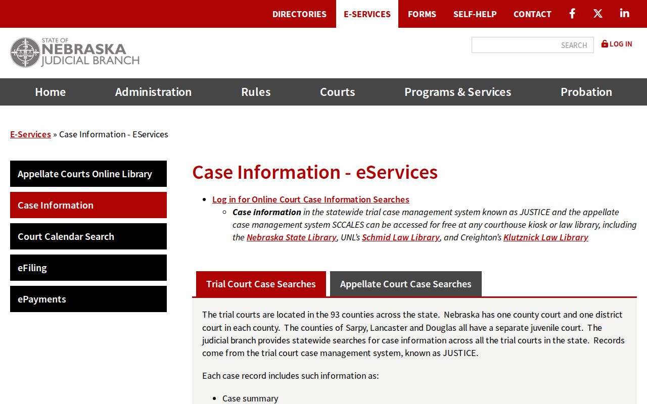 Hamilton County warrant records, blank Nebraska JUSTICE search guidance
