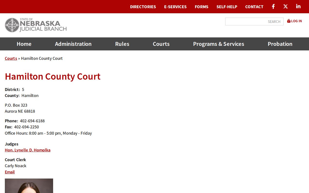 Marquette warrant records, official Hamilton County Court directory