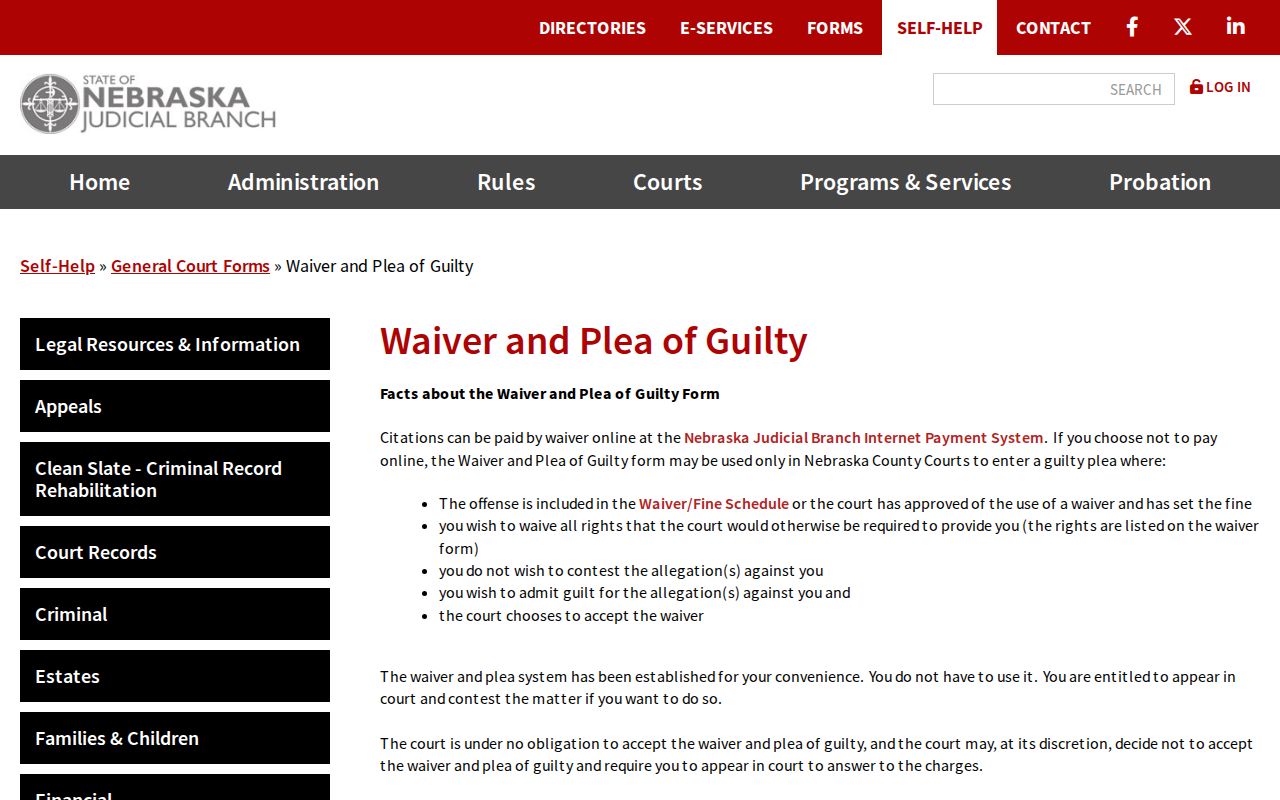 Hamilton County traffic warrants, blank Nebraska traffic waiver form