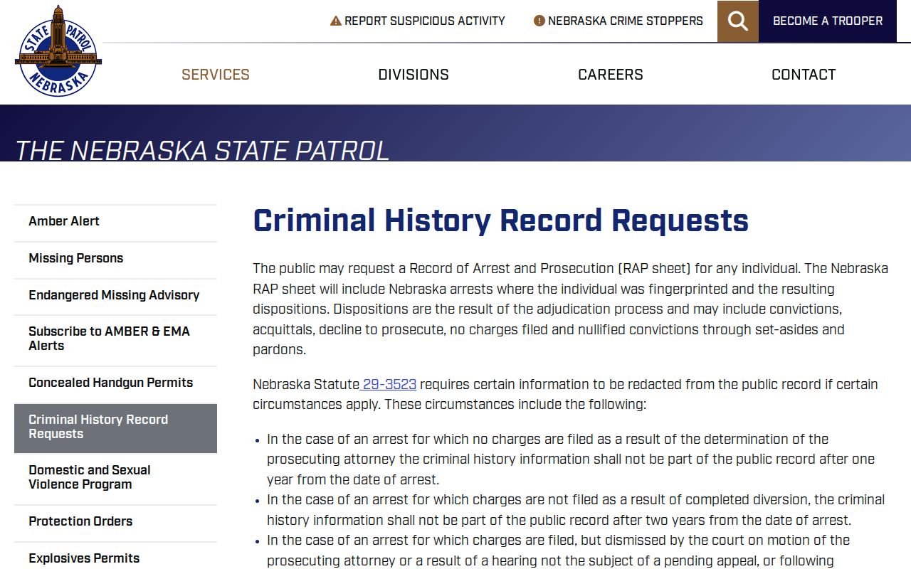 Hamilton County warrant check, blank Nebraska State Patrol record request