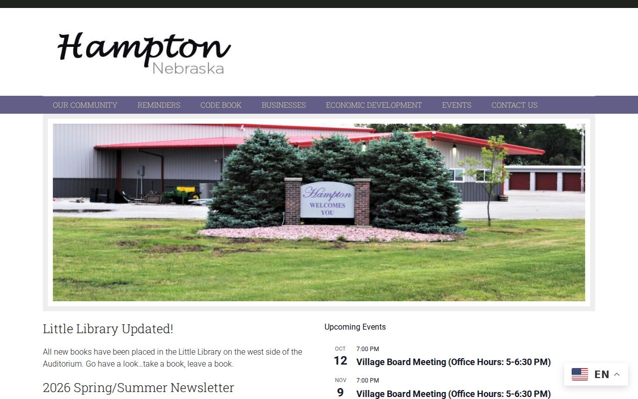 Hampton warrant records, official village office contact page